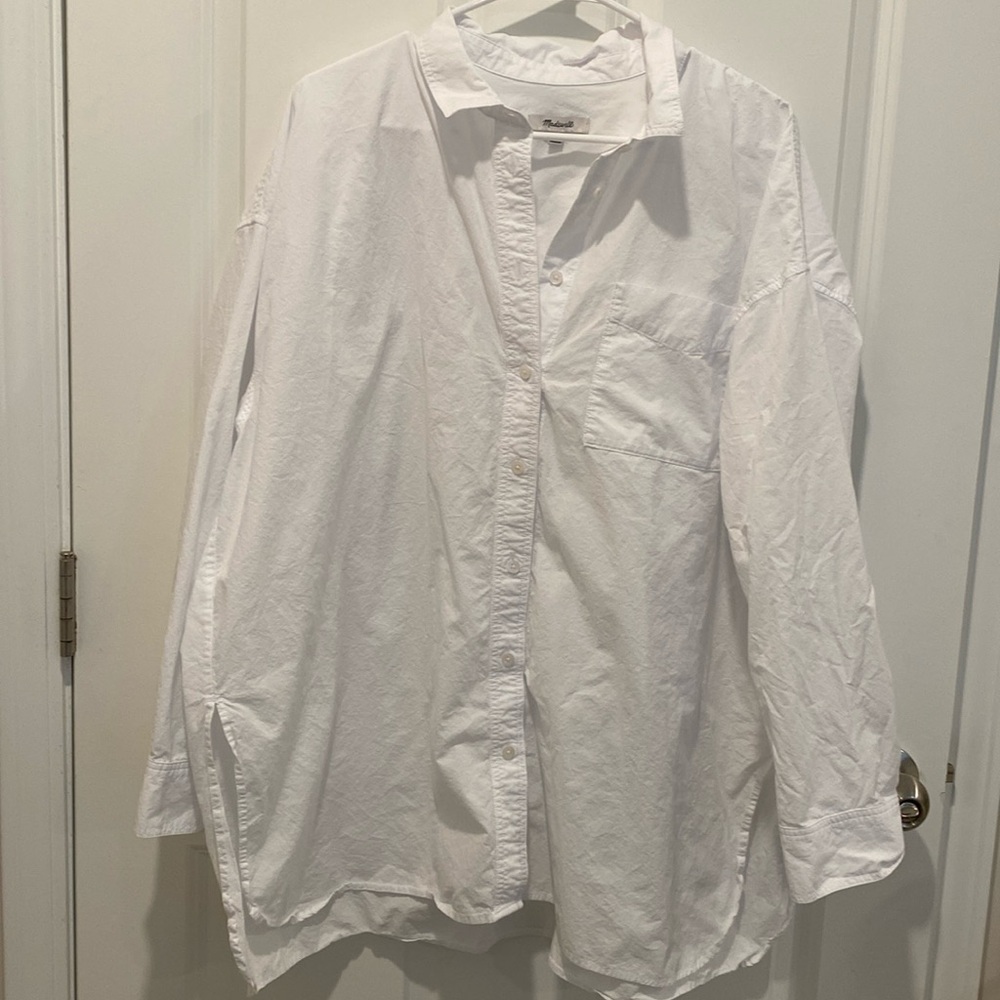 Madewell Signature Poplin Oversized Shirt (XL)
